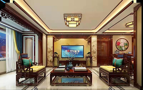 沧县住宅新中式风格装修，尽显奢华品味
